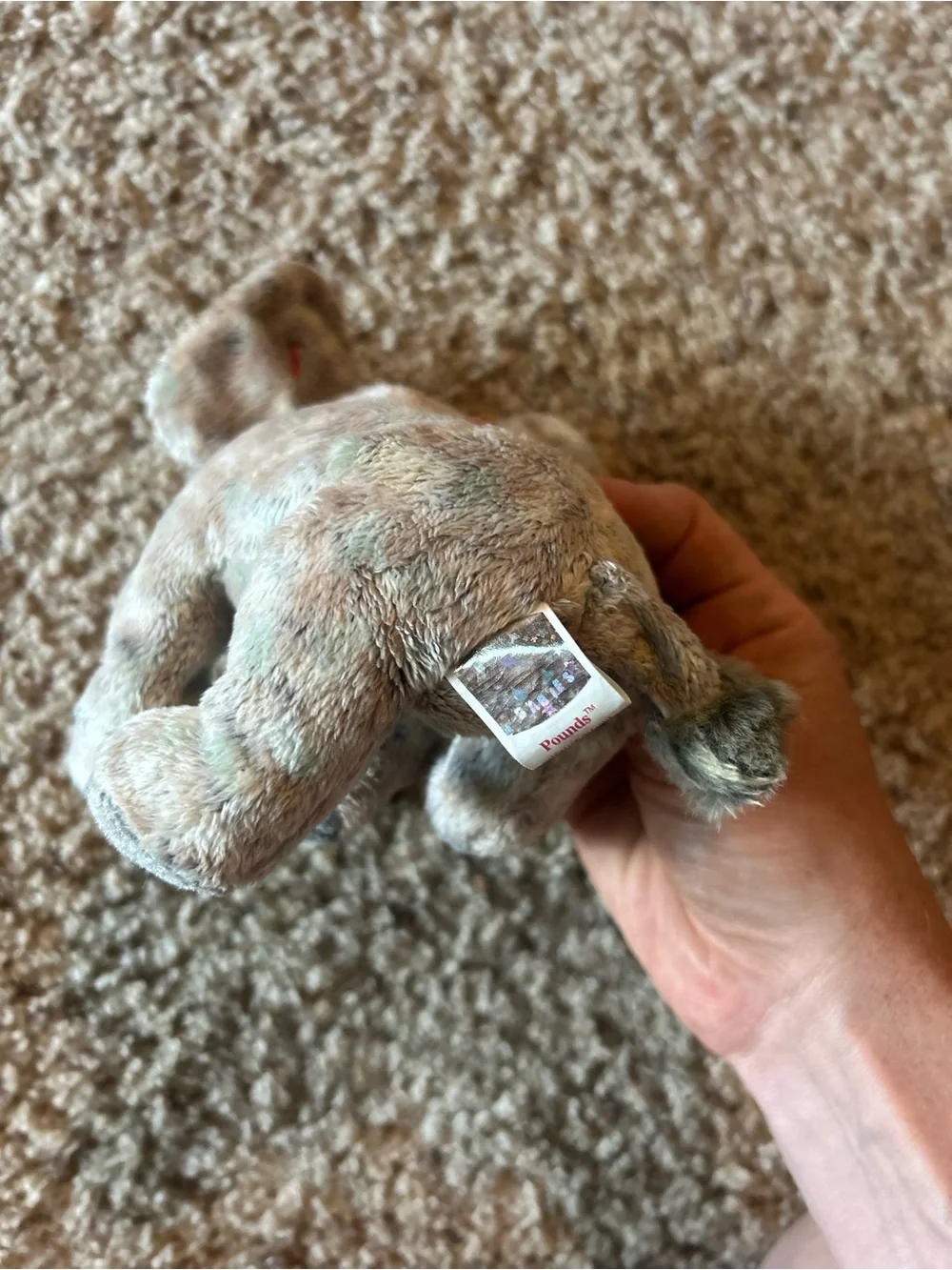 TY Beanie Baby Gray Elephant Plush (Peanuts)- Soft Collectible Toy